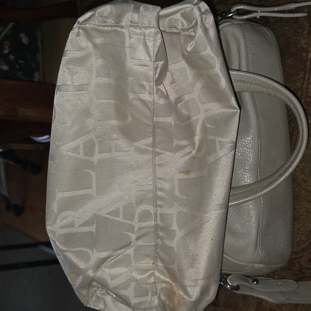 Furla Tan/beige Italian Leather large Shoulderbag Satchel Great Condition. - Picture 7 of 16